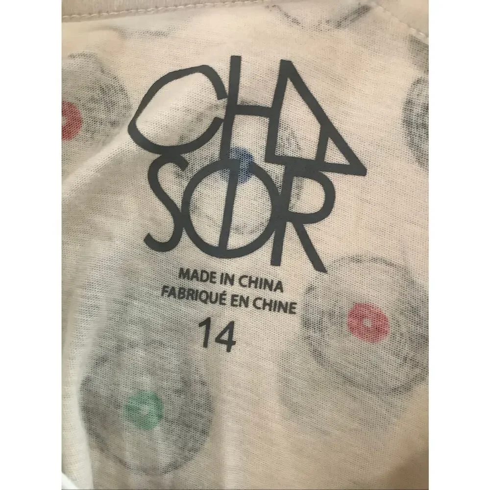 Chaser Kids 14 Cream Vinyl Record Long Sleeve T Shirt Streetwear Vintage V7-15